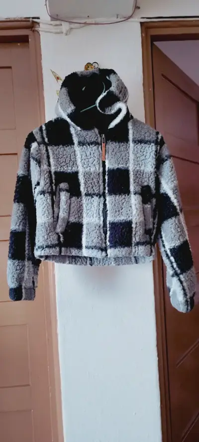 Chaqueta de chiporro con diseño a cuadros - miniatura 1