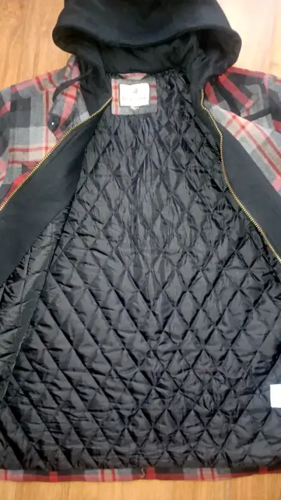 Chaqueta de franela a cuadros con capucha - miniatura 6