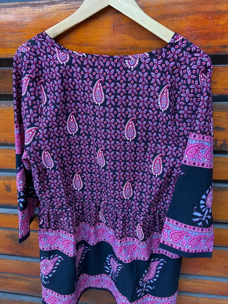 Blusa estampada bohemia de manga larga - 4
