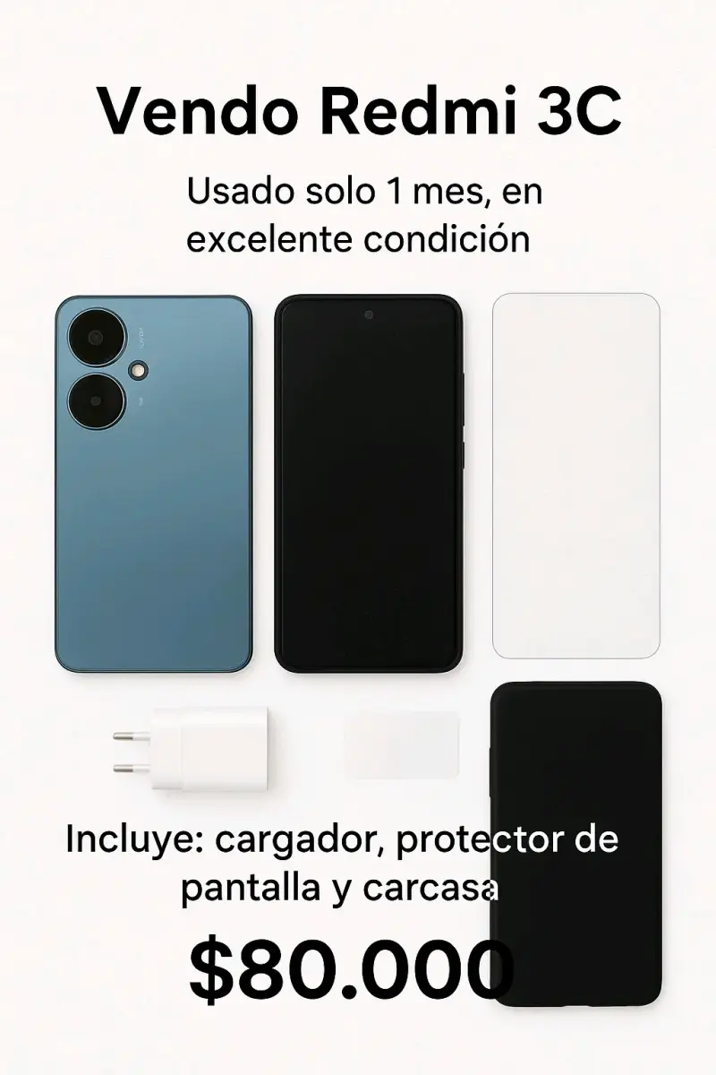 Smartphone Redmi 3C usado en excelente estado
