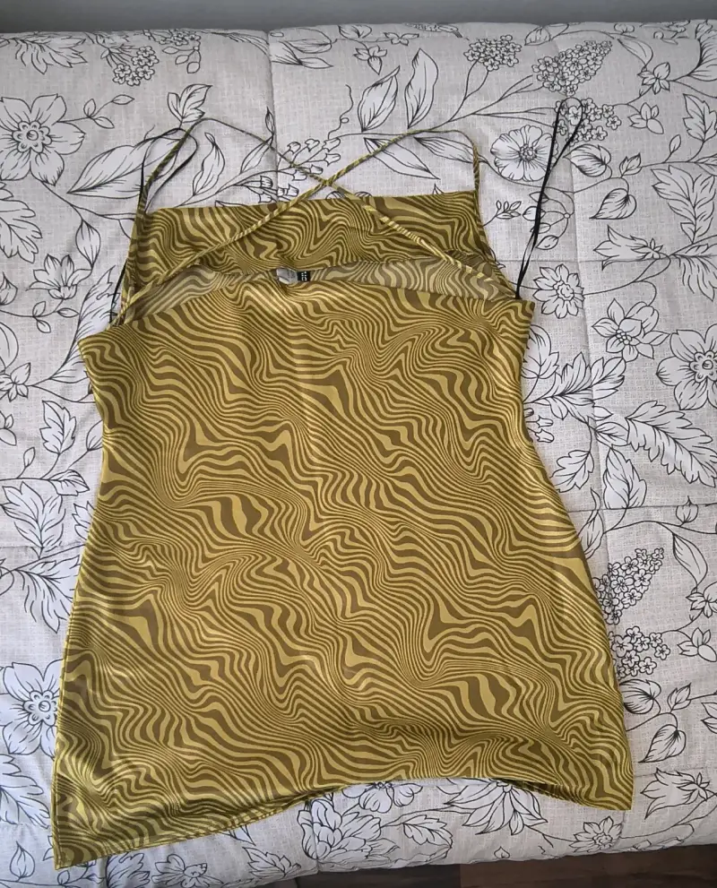 Vestido corto estampado amarillo H&M - 2