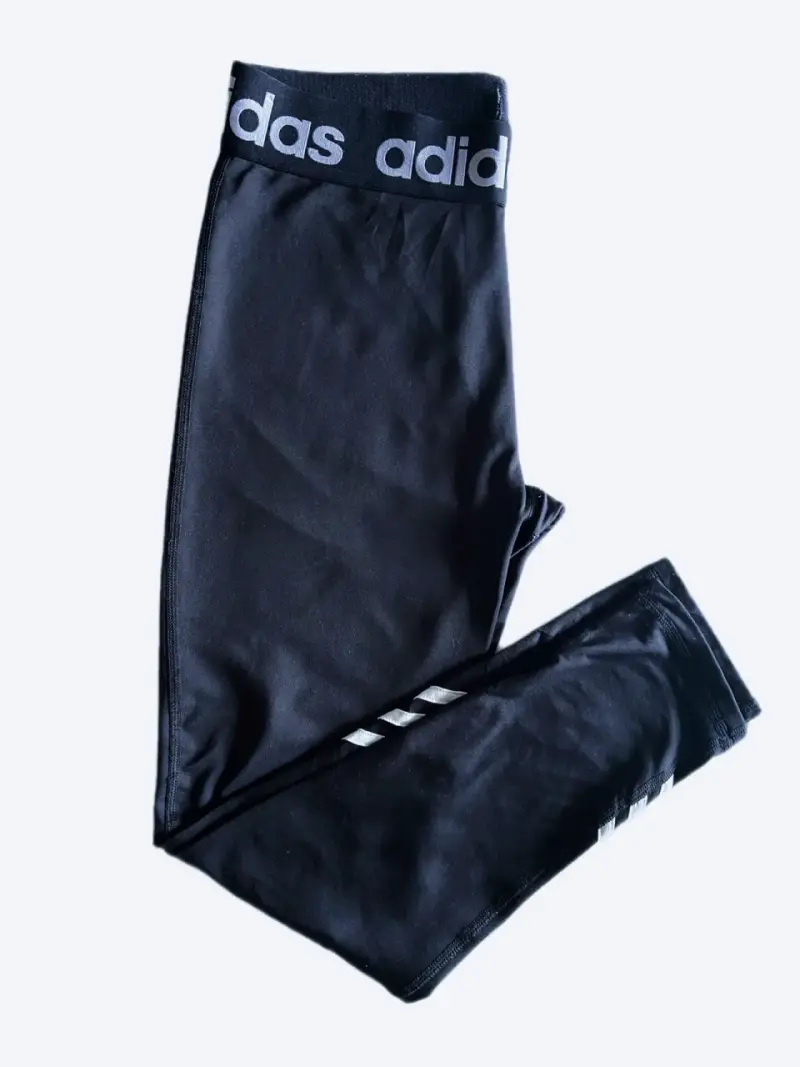 Leggings deportivos Adidas negros con franjas - 2