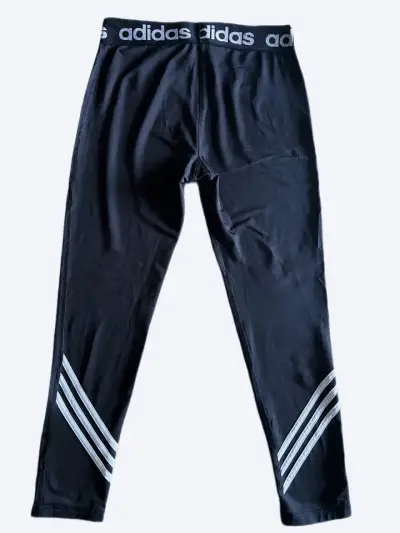 Leggings deportivos Adidas negros con franjas - miniatura 4