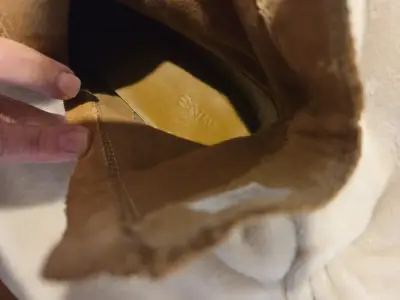 Botines de gamuza beige con cierre lateral - miniatura 5