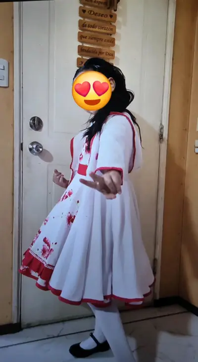 Vestido de huasa infantil floral - miniatura 1