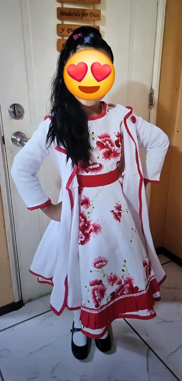 Vestido de huasa infantil floral - 2