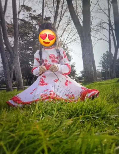 Vestido de huasa infantil floral - miniatura 3