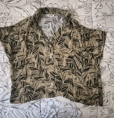 Camisa estampada de hojas beige negro AMERICANINO - miniatura 1