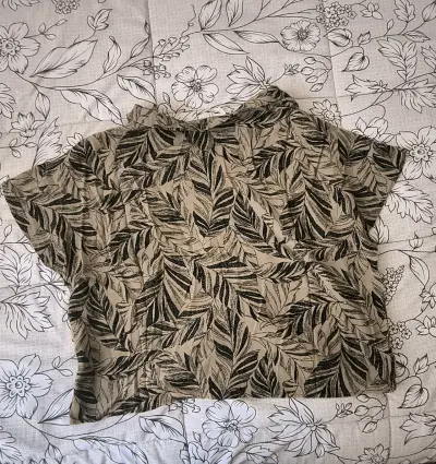 Camisa estampada de hojas beige negro AMERICANINO - miniatura 2