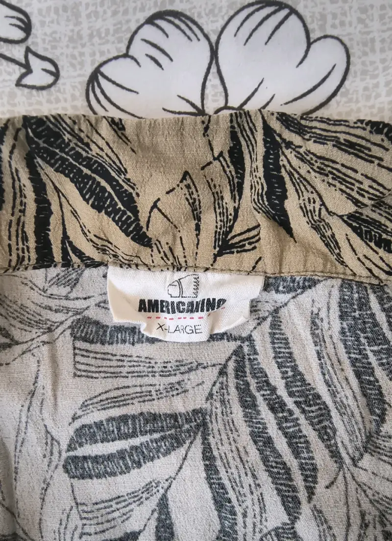 Camisa estampada de hojas beige negro AMERICANINO - 3
