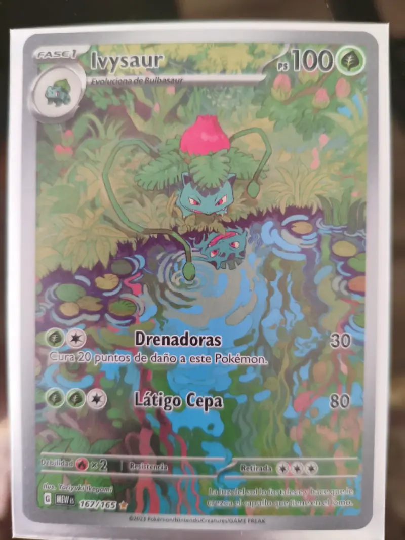 Carta Pokémon 151 Ivysaur holográfica Español - 2