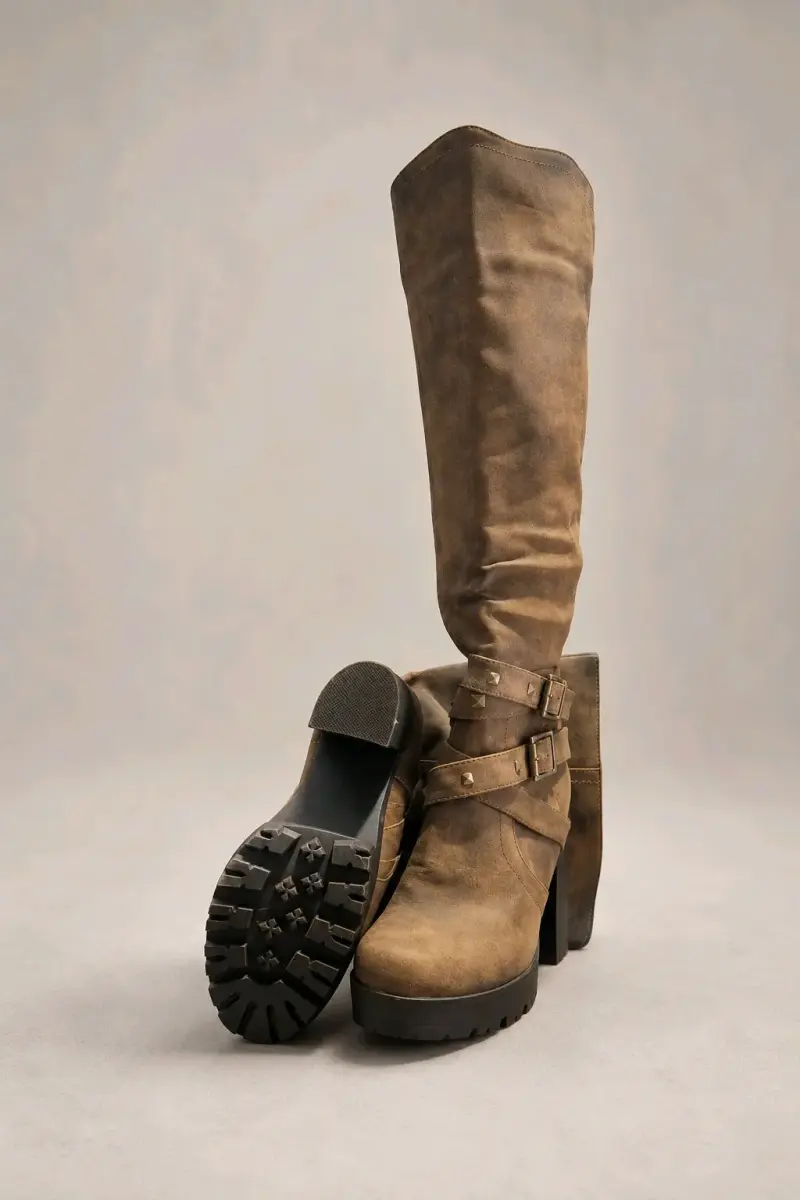 Botas marrón con hebillas