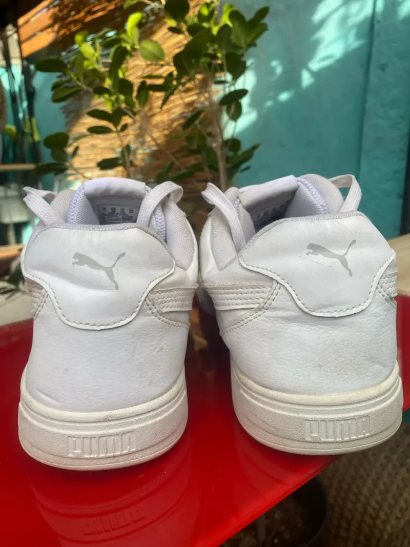 Zapatillas blancas Puma hombre de cuero - 2