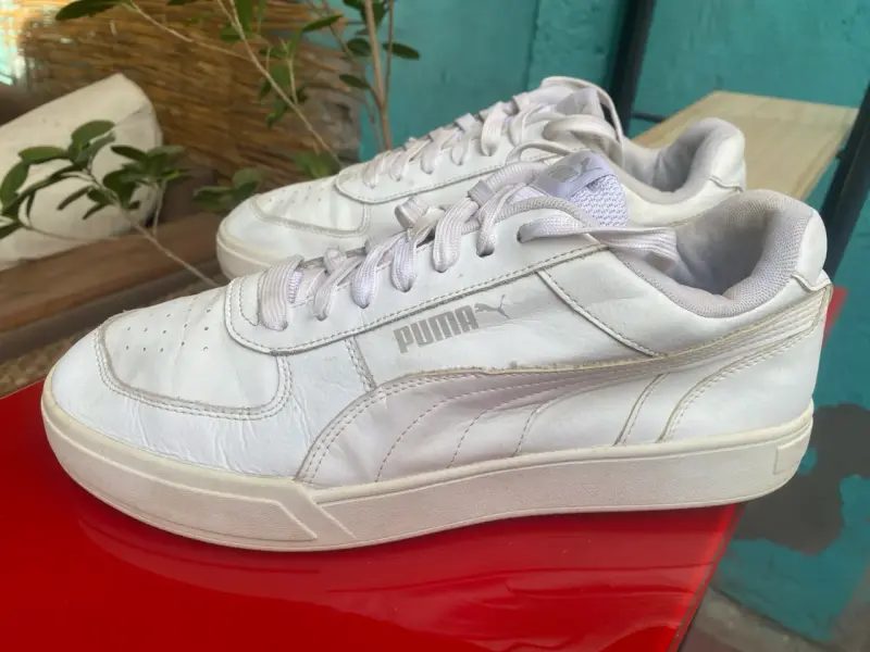 Zapatillas blancas Puma hombre de cuero - 3