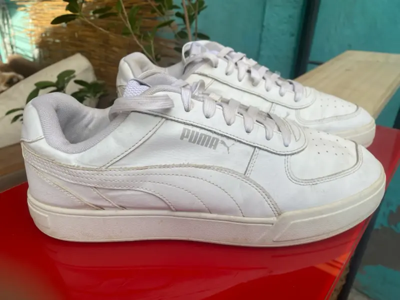 Zapatillas blancas Puma hombre de cuero - 4