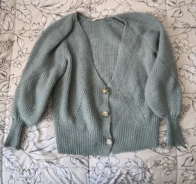 Cárdigan de punto verde con botones AMETICANINO - miniatura 1