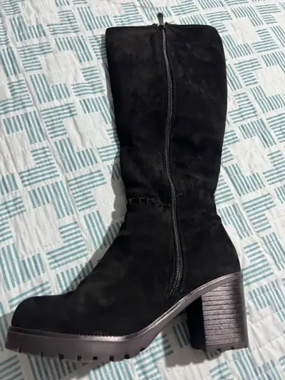Botas de gamuza marrón con tacón alto - miniatura 2