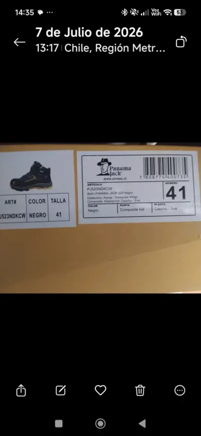 Botín de seguridad Panama Jack negro y amarillo - miniatura 4