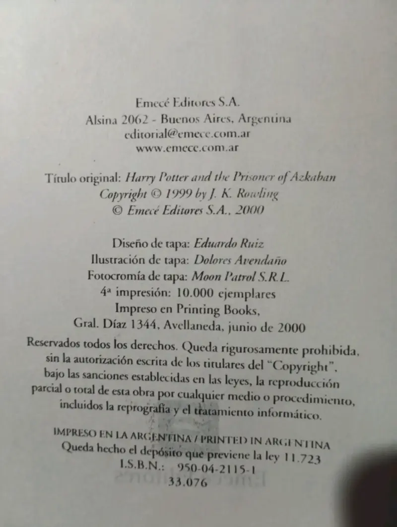 Libro Harry Potter y el prisionero de Azkaban - 2