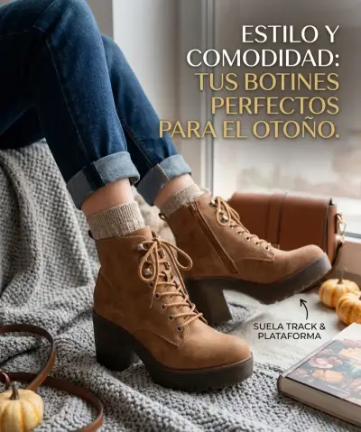 Botines de gamuza marrón con plataforma - miniatura 1
