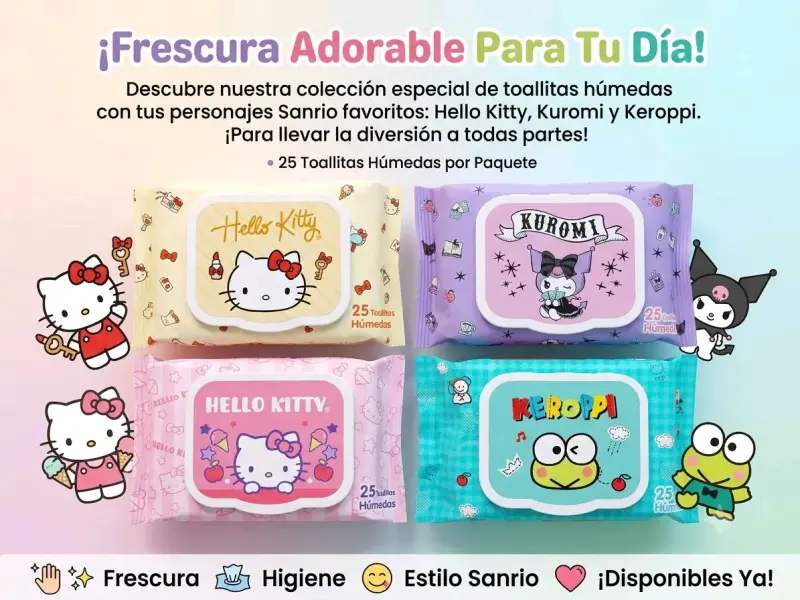 Toallitas húmedas Sanrio Hello Kitty y amigos