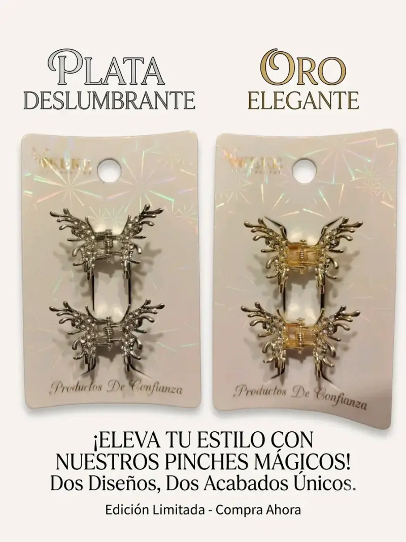 Pinches mágicos de plata y oro elegante