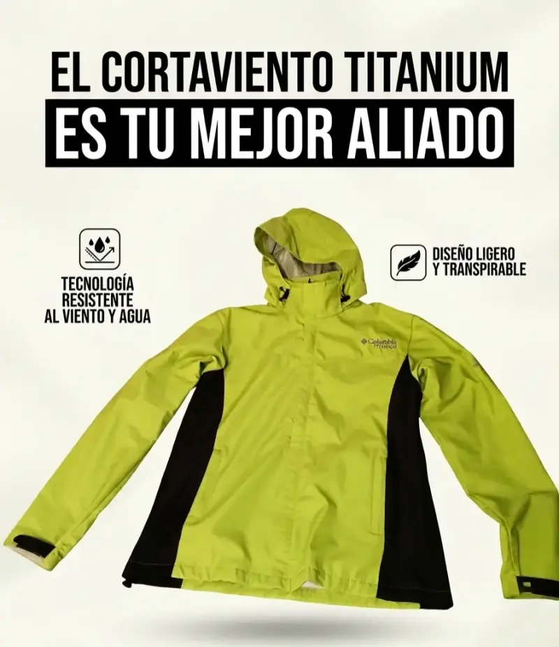 Cortaviento Columbia Titanium impermeable verde - 1
