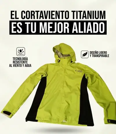 Cortaviento Columbia Titanium impermeable verde - miniatura 1