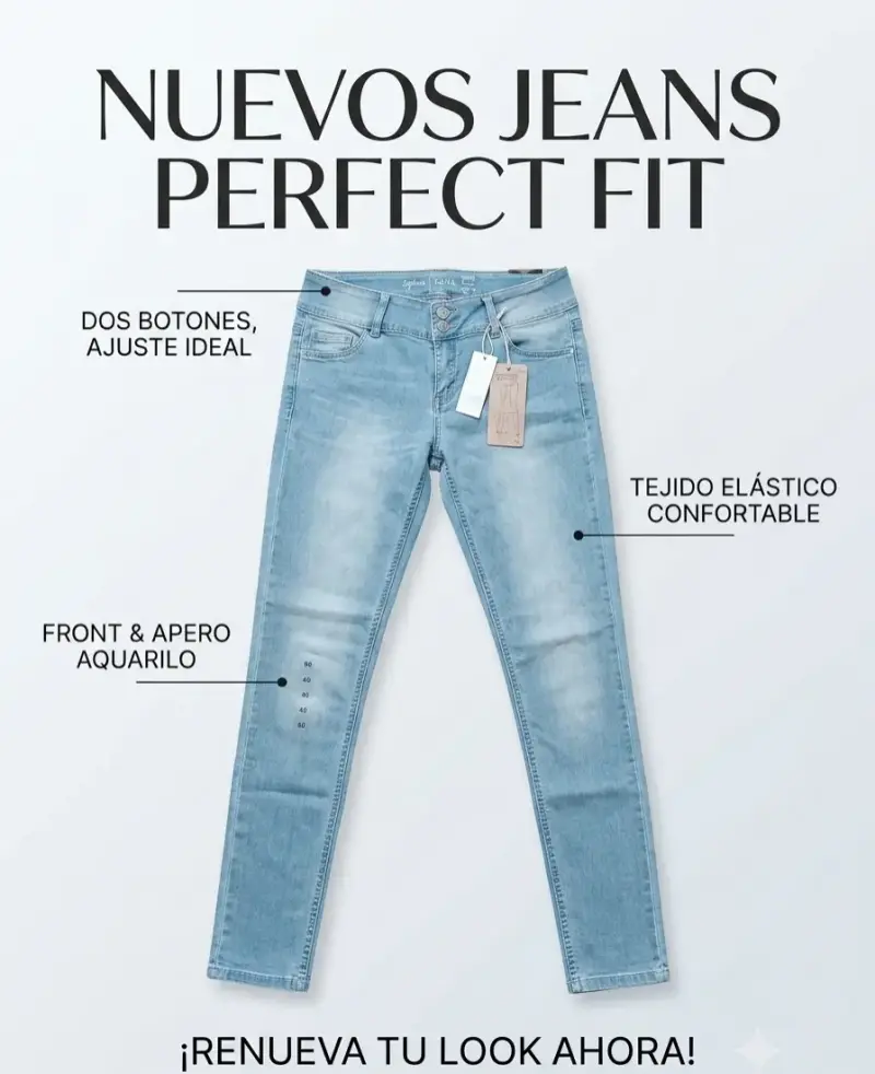 Jeans ajustados perfect fit azul claro