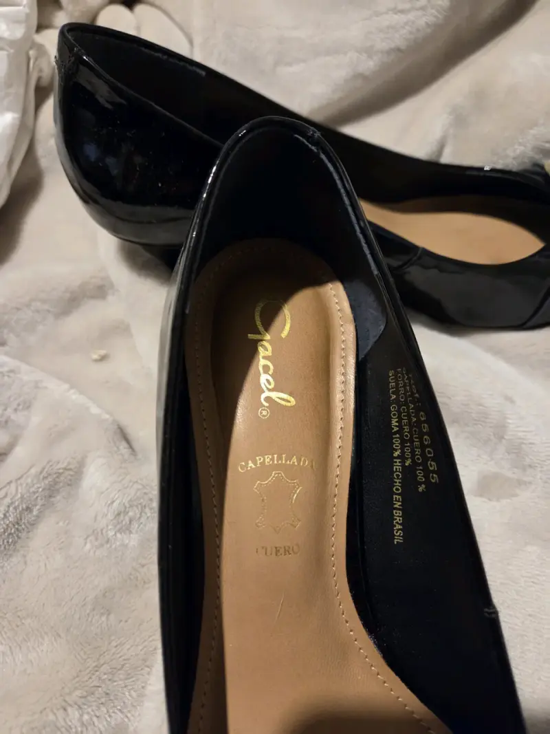 Zapatos de tacón negro charol con hebilla - 4