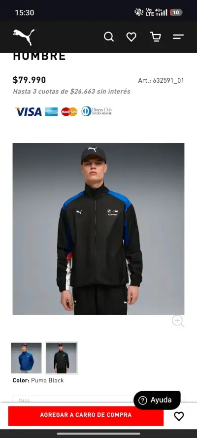 Chaqueta deportiva Puma BMW Motorsport negra - miniatura 2