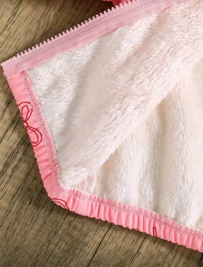 Chaqueta de vellón para niña rosa con capucha - miniatura 3