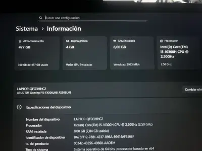 Laptop ASUS TUF Gaming potente y moderna - miniatura 5
