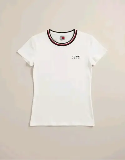 Polera Tommy Jeans Logo Slim Fit Mujer Talla M - miniatura 3