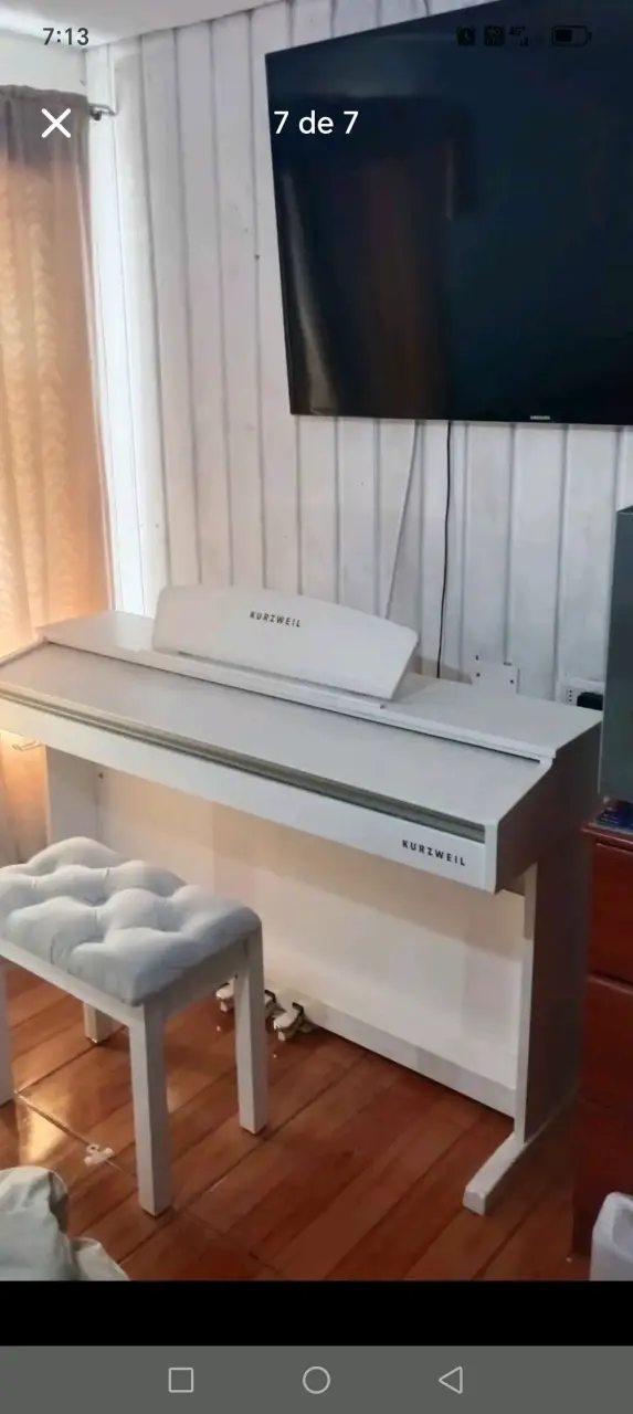 Piano digital Kurzweil blanco con banqueta - 1