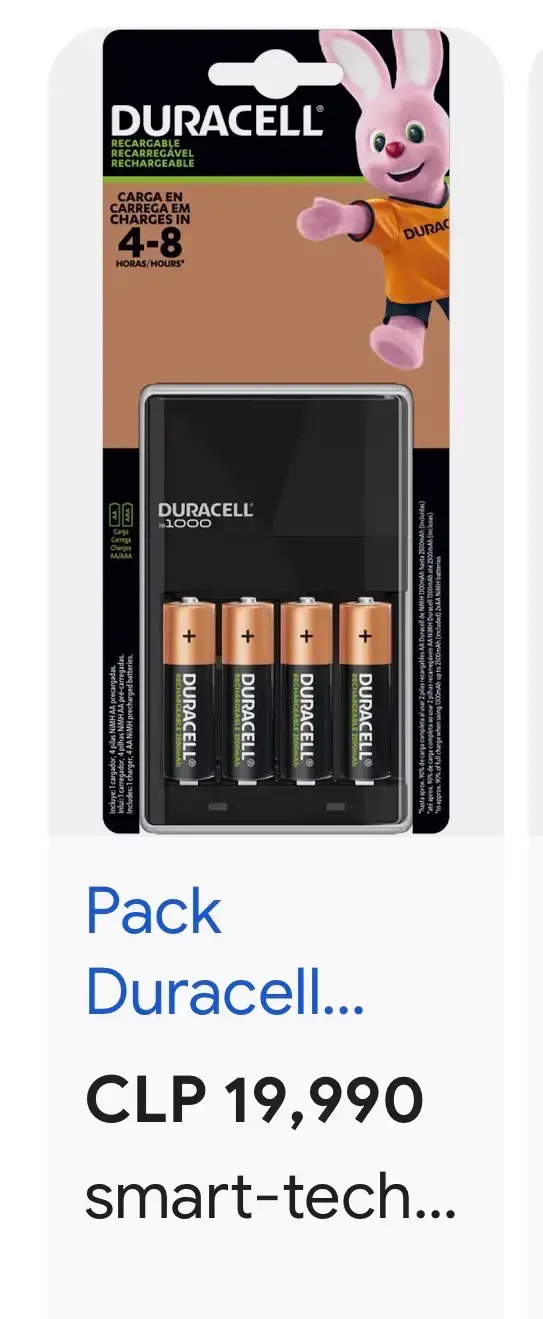 Cargador Duracell con pilas recargables AA - 1