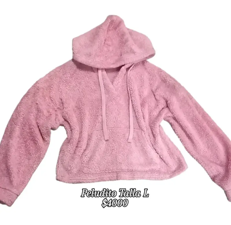 Polerón peludo rosado talla L