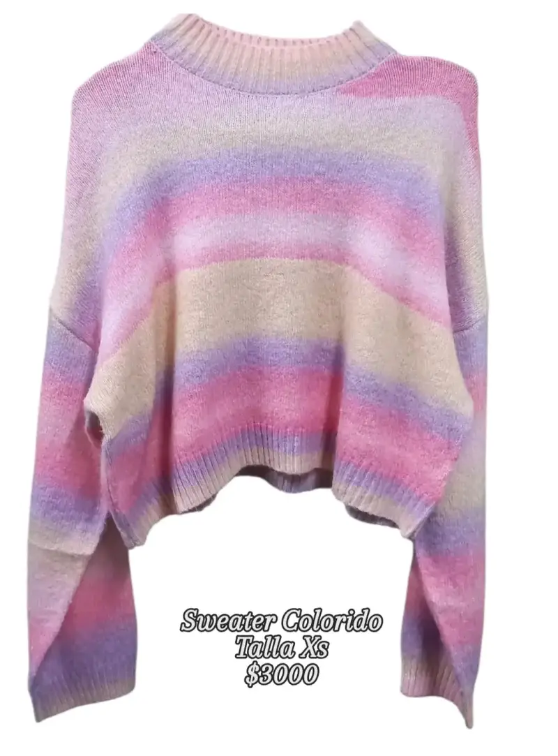 Sweater colorido de rayas pastel