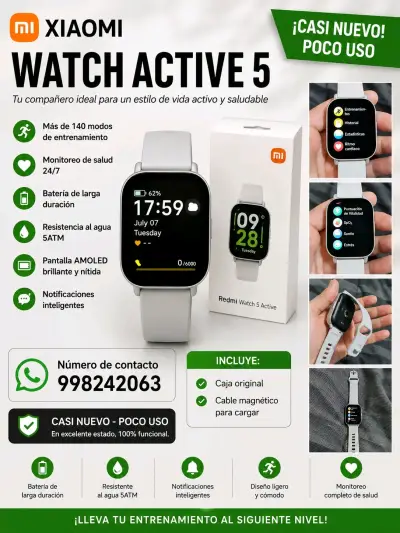 Xiaomi Watch Active 5 casi nuevo - miniatura 1