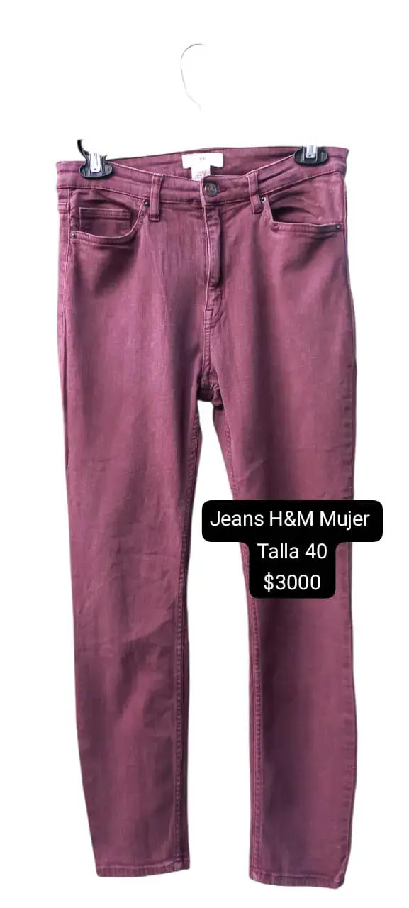 Jeans H&M mujer color burdeos talla 40