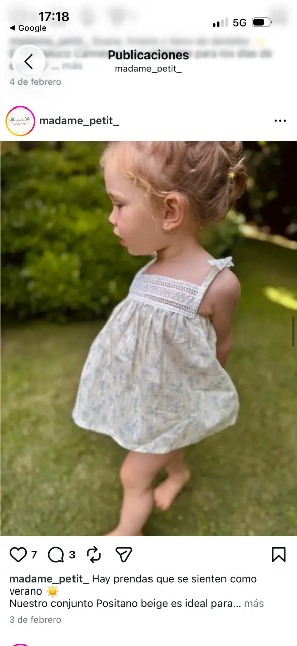 Vestido infantil beige con encaje - 1