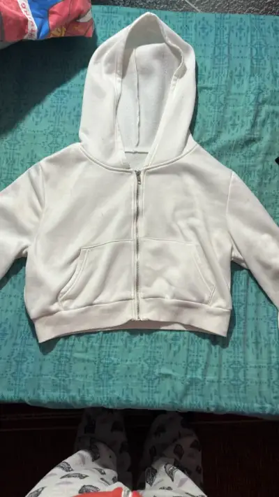 Polerón blanco con capucha para mujer - miniatura 1