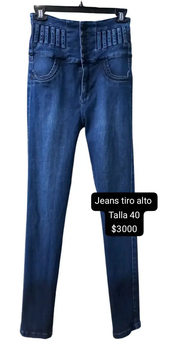Jeans tiro alto azul talla 40