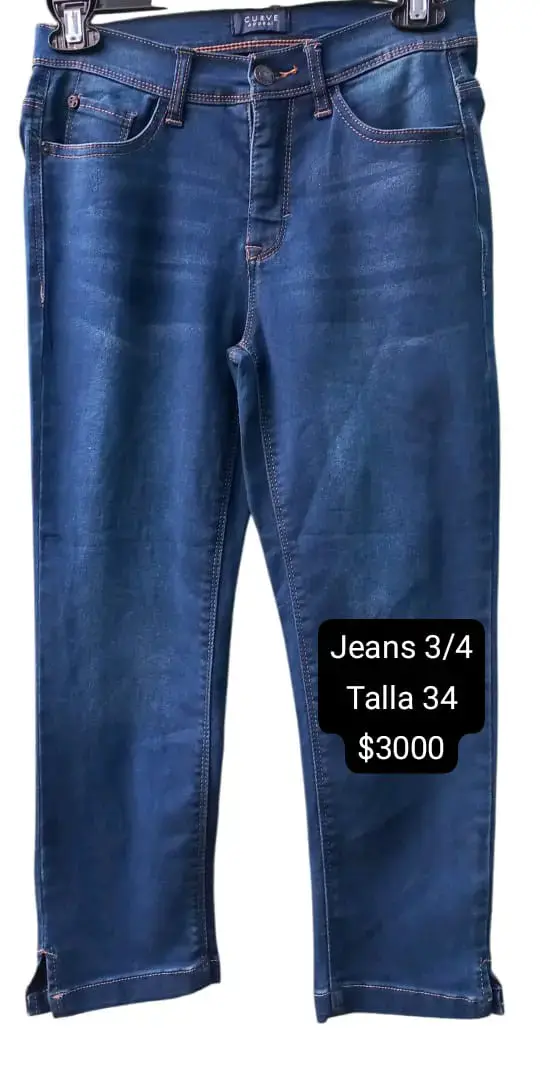 Jeans 3/4 azul talla 34
