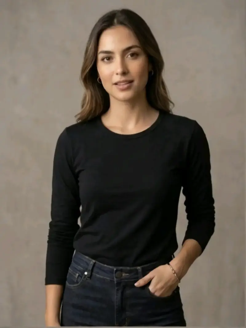 Polera manga larga para mujer - 1
