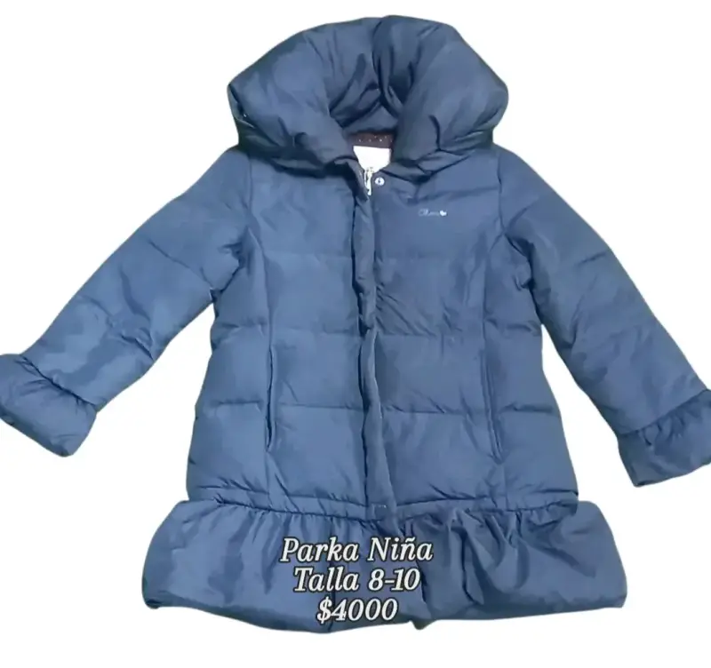 Parka azul para niña talla 8-10