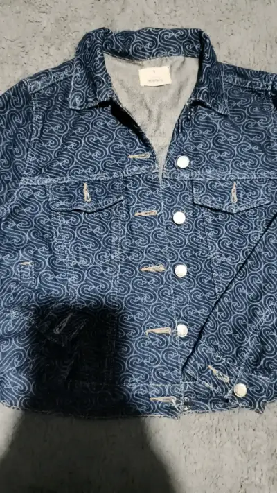 Chaqueta de mezclilla Topshop azul estampada - miniatura 2