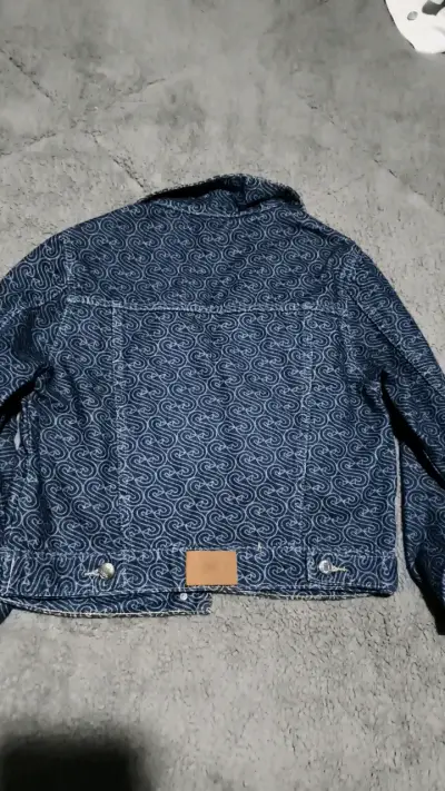 Chaqueta de mezclilla Topshop azul estampada - miniatura 3