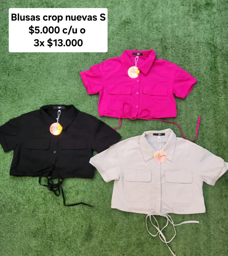 Blusas crop nuevas en varios colores