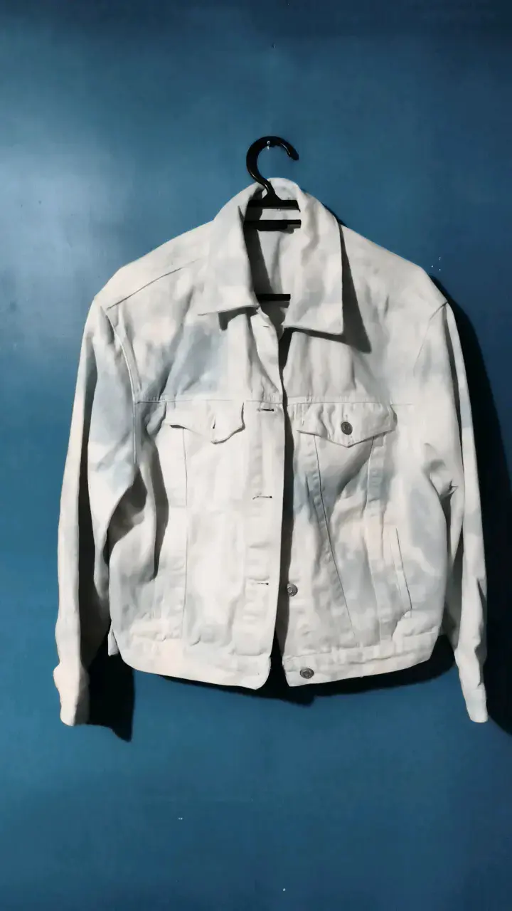 Chaqueta de mezclilla blanca unisex